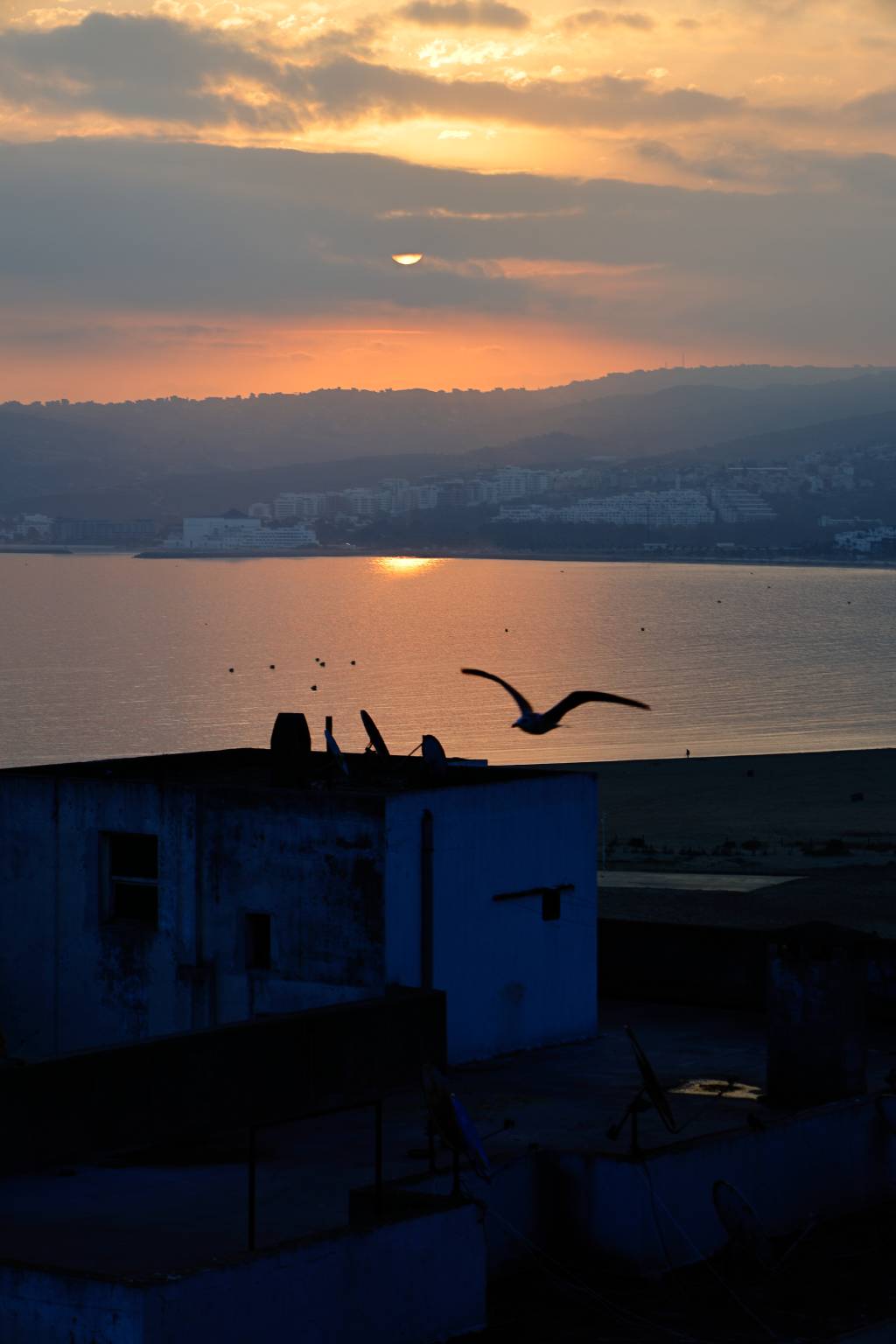 Lever de soleil sur Tanger, maroc